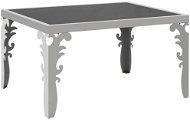 Zrcadlový konferenční stolek nerezová ocel a sklo 80x60x44cm - Konferenční stolek