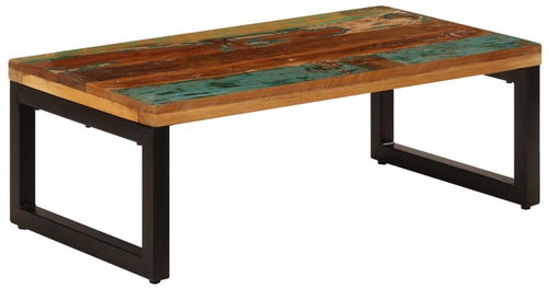 Konferenční stolek 100x50x35cm masivní recyklované dřevo a ocel - Konferenční stolek - Main image