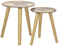 Hnízdové odkládací stolky 2 ks zlaté 40x45 cm / 30x40 cm MDF - Konferenční stolek