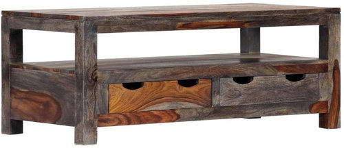 Konferenční stolek šedý 100x50x40 cm masivní sheesham - Konferenční stolek - Hlavný obrázok