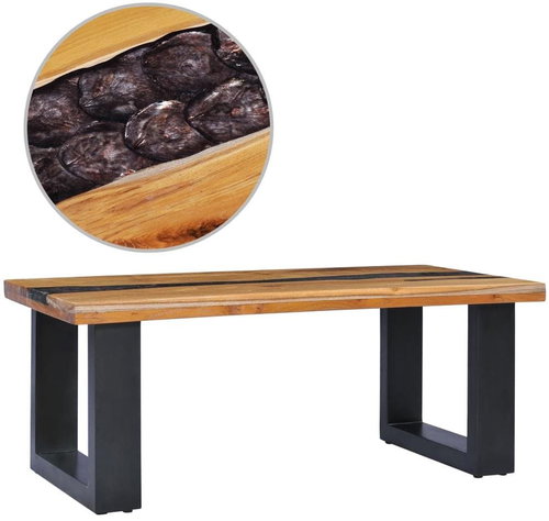 Konferenční stolek 100x50x40 cm masivní teak a polyresin - Konferenční stolek - Main image
