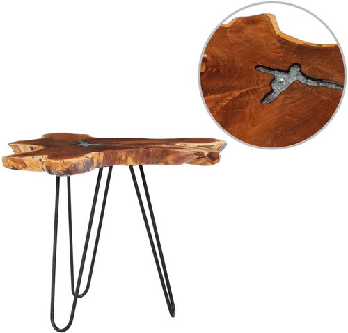 Konferenční stolek 70x45 cm masivní teak a polyresin - Konferenční stolek - Main image