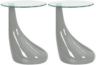 Konferenční stolky 2 ks kulaté skleněné desky šedé vysoký lesk - Konferenční stolek