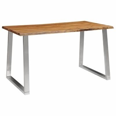 Garden Dining Table 180x90x75cm Solid Acacia and Stainless-steel - Garden Table - Main image