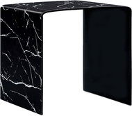 Konferenční stolek černý mramor 50x50x45 cm tvrzené sklo - Konferenční stolek