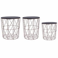 Konferenční stolky 3 ks měď - Konferenční stolek