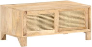 Konferenční stolek 90x50x40 cm masivní mangovník přírodní rákos - Konferenční stolek