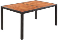 Garden Table 150x90x75cm Polyrattan and Solid Acacia Wood - Garden Table