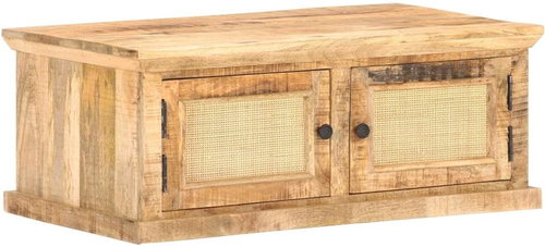Konferenční stolek 90x50x35 cm masivní mangovník přírodní rákos - Konferenční stolek - Main image