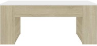 Konferenční stolek bílý a dub sonoma 100x60x42 cm dřevotříska - Konferenční stolek