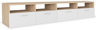 TV table, 2 pcs, chipboard, 95x35x36 cm, oak and white 275112 - TV Table