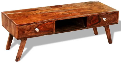 TV table / sideboard with 2 drawers solid sheesham wood 40 cm - TV Table - Main image