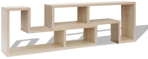 TV table in the shape of a double L, oak - TV Table - Main image
