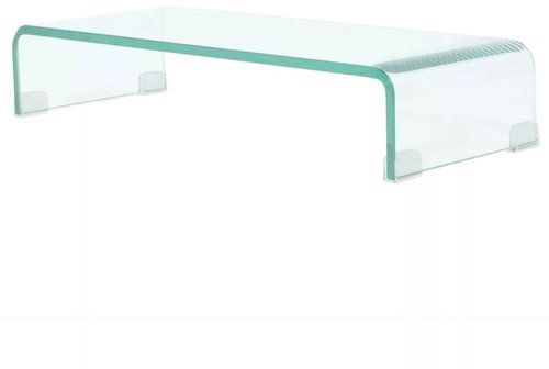 TV table / monitor stand clear glass 60x25x11 cm - TV Table - Main image