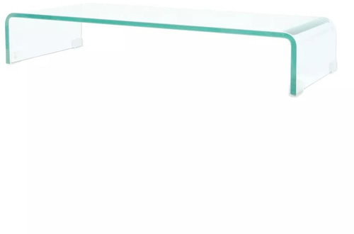 TV table / monitor stand clear glass 80x30x13 cm - TV Table - Main image
