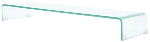 TV table / monitor stand clear glass 100x30x13 cm - TV Table - Main image