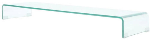 TV table / monitor stand clear glass 110x30x13 cm - TV Table - Main image