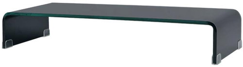 TV table / monitor stand black glass 70x30x13 cm - TV Table - Main image