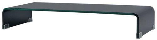 TV table / monitor stand glass black 80x30x13 cm - TV Table - Main image