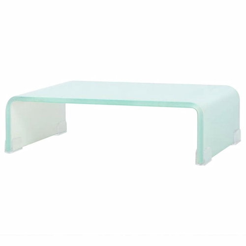 TV table / monitor stand glass white 40x25x11 cm - TV Table - Main image