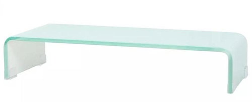 TV table / monitor stand glass white 60x25x11 cm - TV Table - Main image