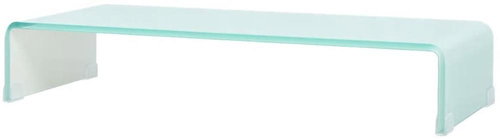 TV table / monitor stand white glass 70x30x13 cm - TV Table - Main image