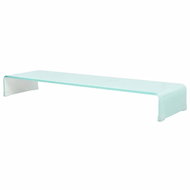 TV table / monitor stand white glass 100x30x13 cm - TV Table