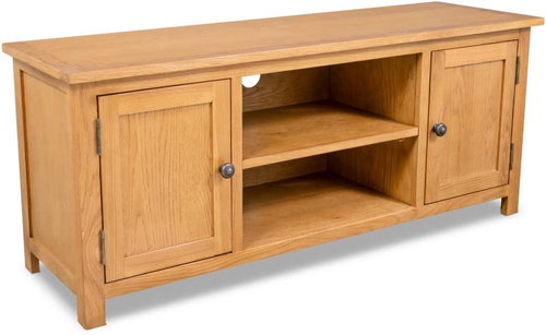 TV table 120x35x48 cm solid oak wood - TV Table - Main image