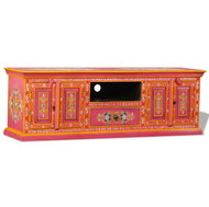 TV Table, Massive Mango Tree, Hand Painted, Pink - TV Table