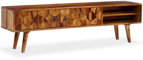 TV Table made of Solid Sheesham Wood 140x30x40cm - TV Table - Main image