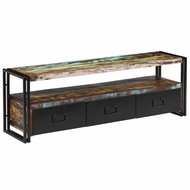 TV table made of solid recycled wood 120x30x40 cm - TV Table