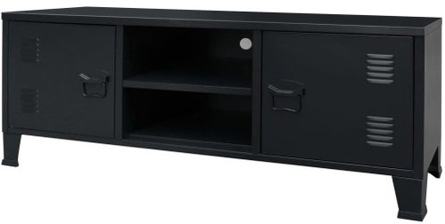 TV table metal industrial style 120x35x48 cm black - TV Table - Main image
