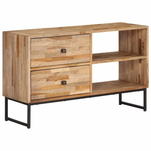 TV table made of recycled teak wood 90x30x55 cm - TV Table - Main image