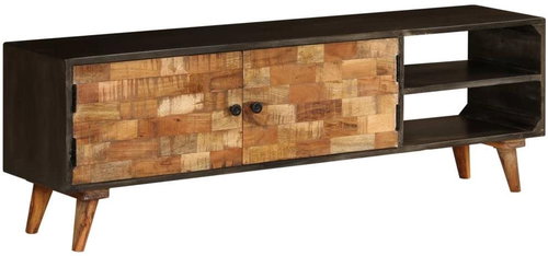 TV table made of solid mango wood 140x30x45 cm - TV Table - Main image