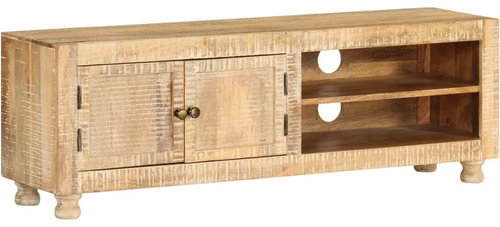 TV table made of rough mango wood 118x30x40 cm - TV Table - Main image