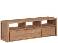 Solid teak TV table with a natural surface of 120x30x40 cm - TV Table
