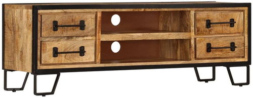 TV table with drawers 120x30x40 cm solid mango tree - TV Table - Main image