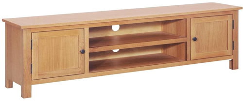 TV table 165x36x46 cm solid oak wood - TV Table - Main image