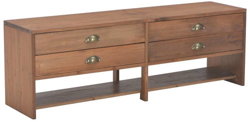 TV table with 4 drawers 120x30x40 cm solid fir wood - TV Table - Main image