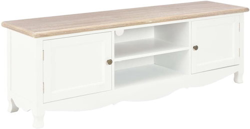 TV table white 120x30x40 cm wood - TV Table - Main image