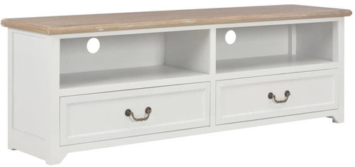 TV table white 120x30x40 cm wood - TV Table - Main image