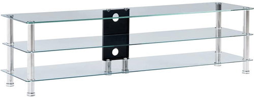 TV table transparent 150x40x40 cm tempered glass - TV Table - Main image