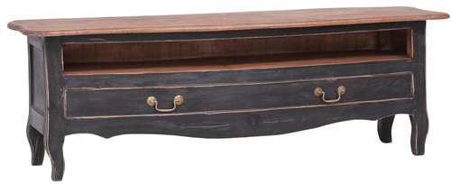 TV table 120x30x40 cm black solid recycled wood - TV Table - Main image