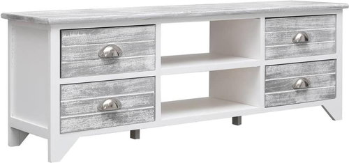 TV table white-gray 115x30x40 cm pavlovnie wood - TV Table - Main image