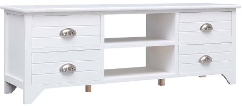 TV table white 115x30x40 cm pavlovnie wood - TV Table - Main image