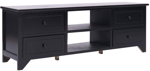 TV table black 115x30x40 cm pavlovnie wood - TV Table - Main image