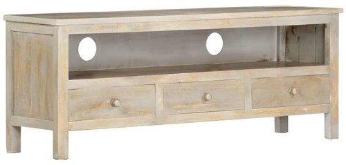 TV table gray 120x30x45 cm solid mango wood - TV Table - Main image