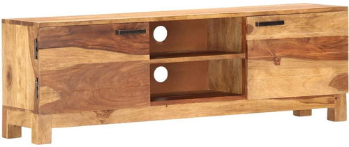 TV table white 118x30x40 cm solid sheesham wood - TV Table - Main image