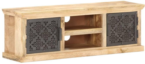 TV table with steel door 120x30x40 cm solid mango tree - TV Table - Main image