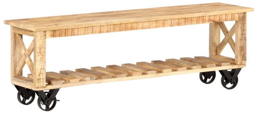 TV table 130x30x42 cm coarse mango wood - TV Table - Main image